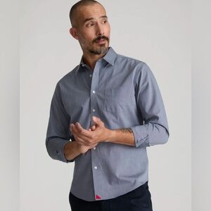 UNTUCKit Shirt Mens L Navy Pio Cesare Wrinkle Free Button Down Long Sleeve